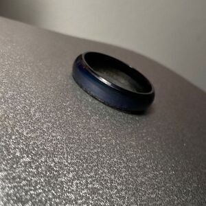 Mood ring thermal color, changing wedding band style ring 10 unisex